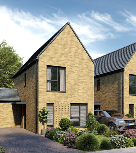 CGI of home in Whitefield Brook with driveway and landscaped garden