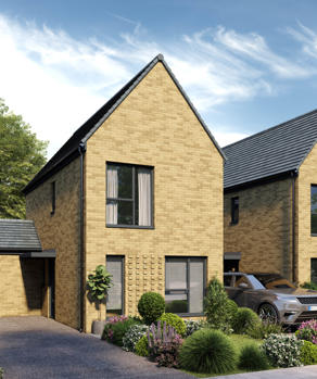 CGI of home in Whitefield Brook with driveway and landscaped garden
