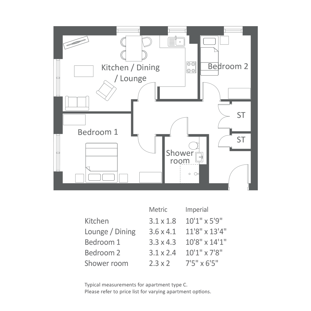 Type CE floor plan