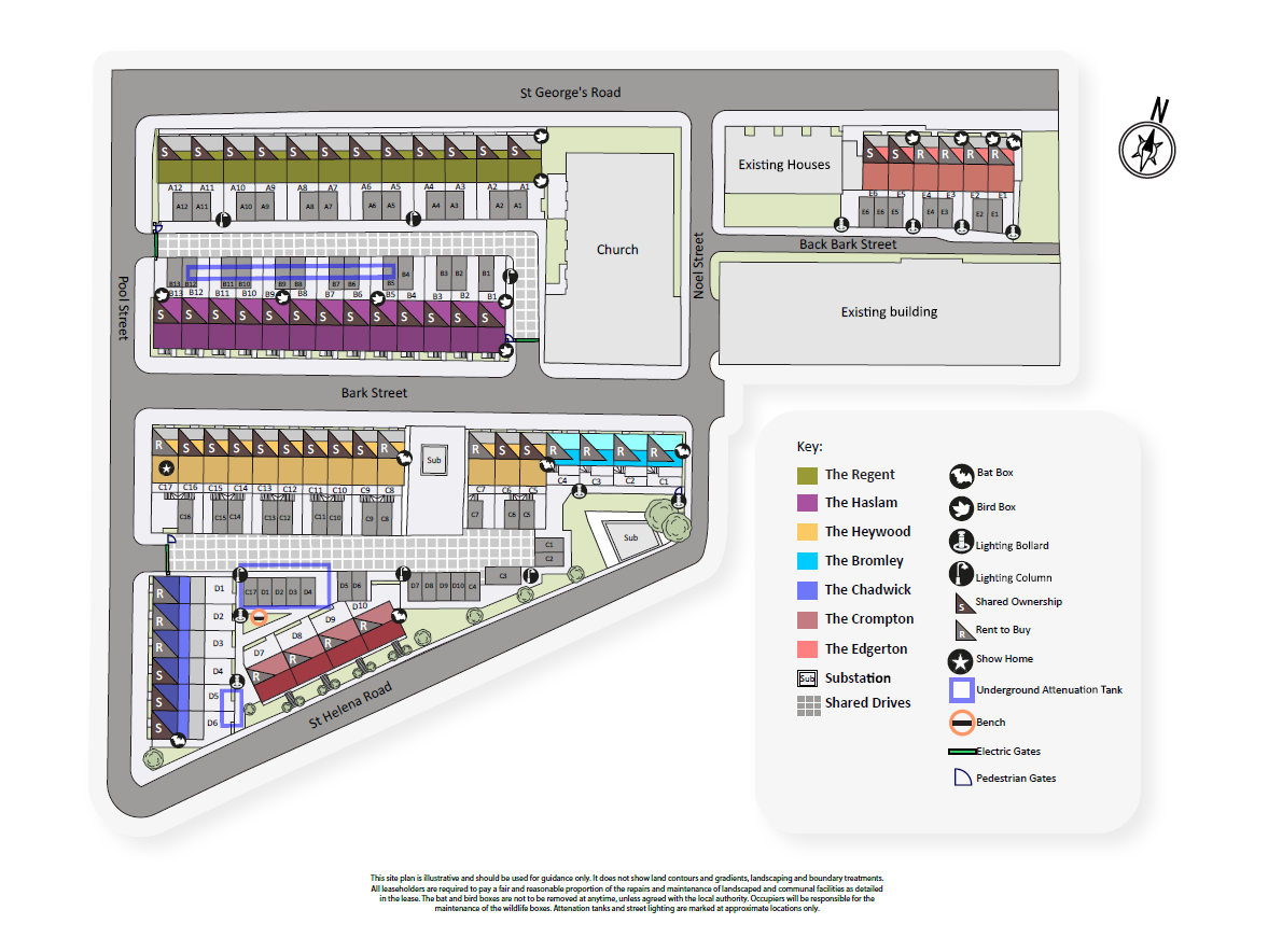 St George's Row site map