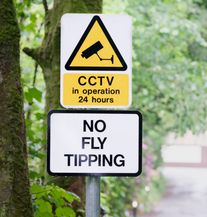 No fly tipping sign