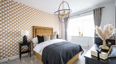 The Upton show home master bedroom