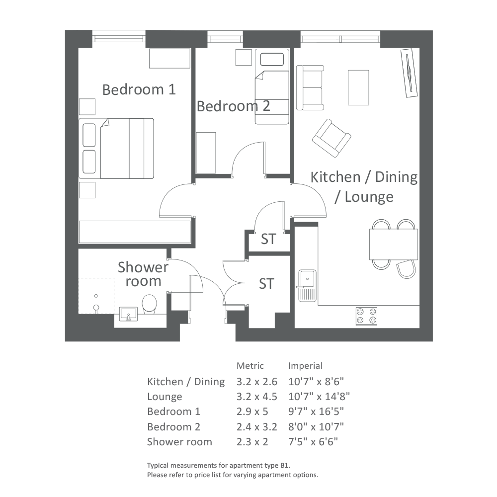 Type B floor plan