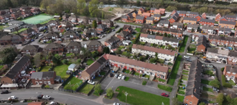 Drone footage of Partington