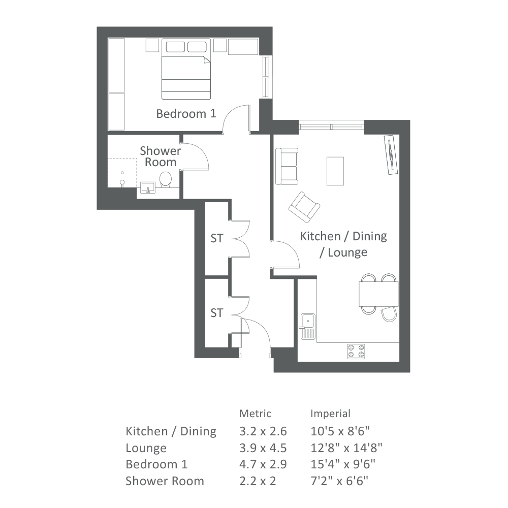 Waters Cross Type E floor plan